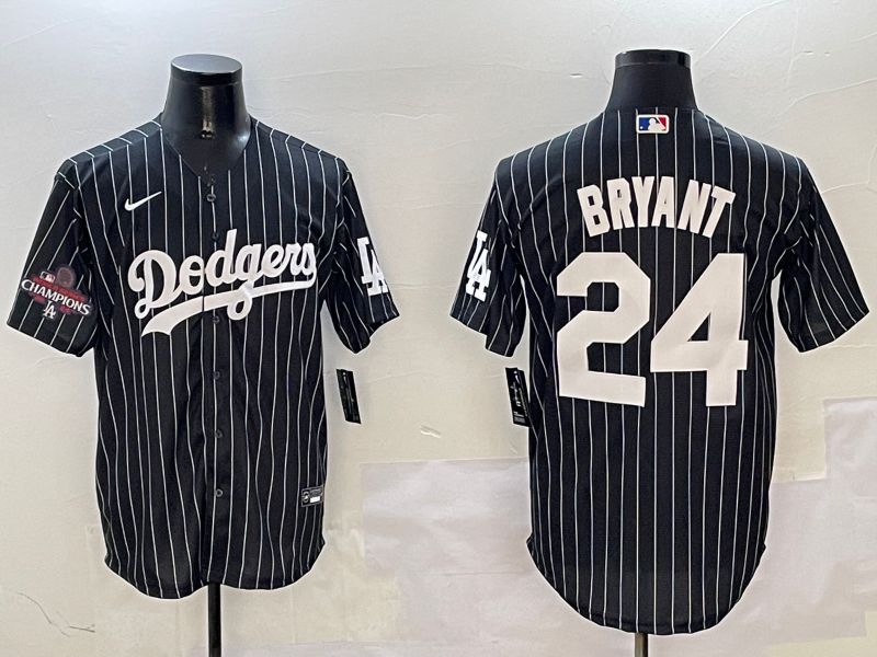 Men Los Angeles Dodgers #24 Bryant Black Stripe Jointly Name 2025 Nike MLB Jersey style 5->los angeles dodgers->MLB Jersey